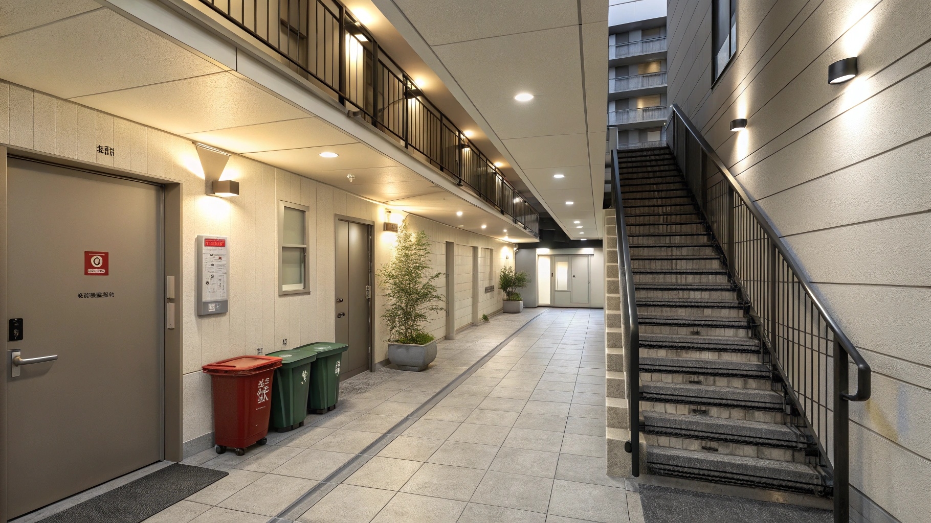 共用部(廊下・非常階段・ゴミ置き場)で住民マナーと管理状態を確認